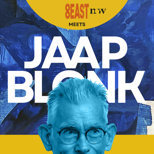 a blue jaap blonk peaks out from the poster