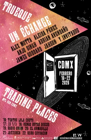 Pink triangles in space with an open door 